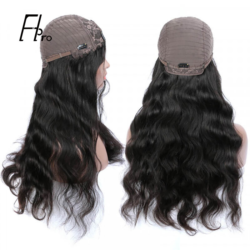 U Part Wig Virgin Hair Wigs Body Wave 150% Density Glueless Wig